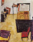 Egon Schiele Famous Paintings - Schiele's Room in Neulengbach